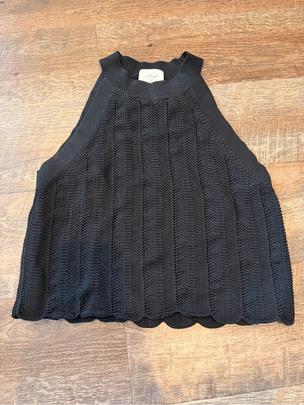 Wilfred Aritzia Black Knit Sleeveless Mock Neck Sweater Tank Top XS
